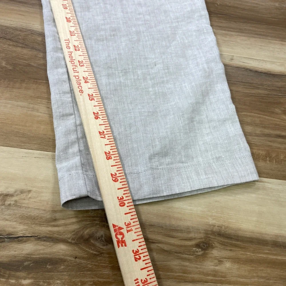 Jos A Bank Pants Men 40x30 Linen Blend Tailored Fit Gray Quiet Luxury Drawstring
